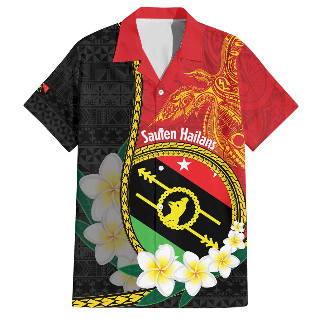 Personalised PNG Sauten Hailans Family Matching Tank Maxi Dress and Hawaiian Shirt Papua New Guinea Plumeria Melanesian Pattern - Polynesian Pride