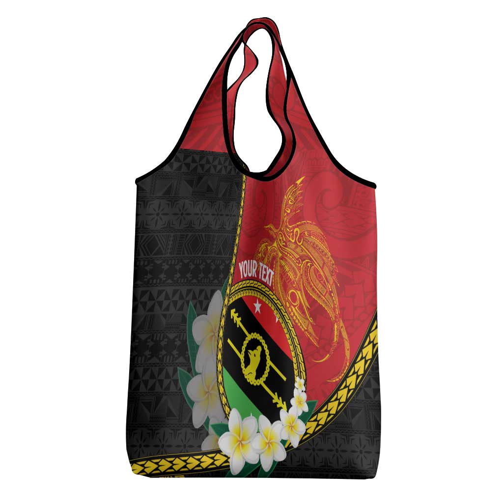 Personalised PNG Sauten Hailans Grocery Bag Papua New Guinea Plumeria Melanesian Pattern - Polynesian Pride