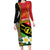 Personalised PNG Sauten Hailans Long Sleeve Bodycon Dress Papua New Guinea Plumeria Melanesian Pattern - Polynesian Pride