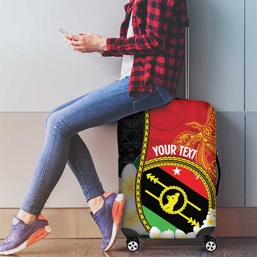 Personalised PNG Sauten Hailans Luggage Cover Papua New Guinea Plumeria Melanesian Pattern - Polynesian Pride