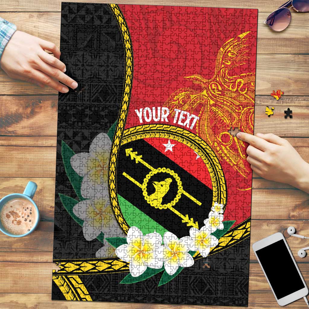 Personalised PNG Sauten Hailans Puzzle Papua New Guinea Plumeria Melanesian Pattern - Polynesian Pride