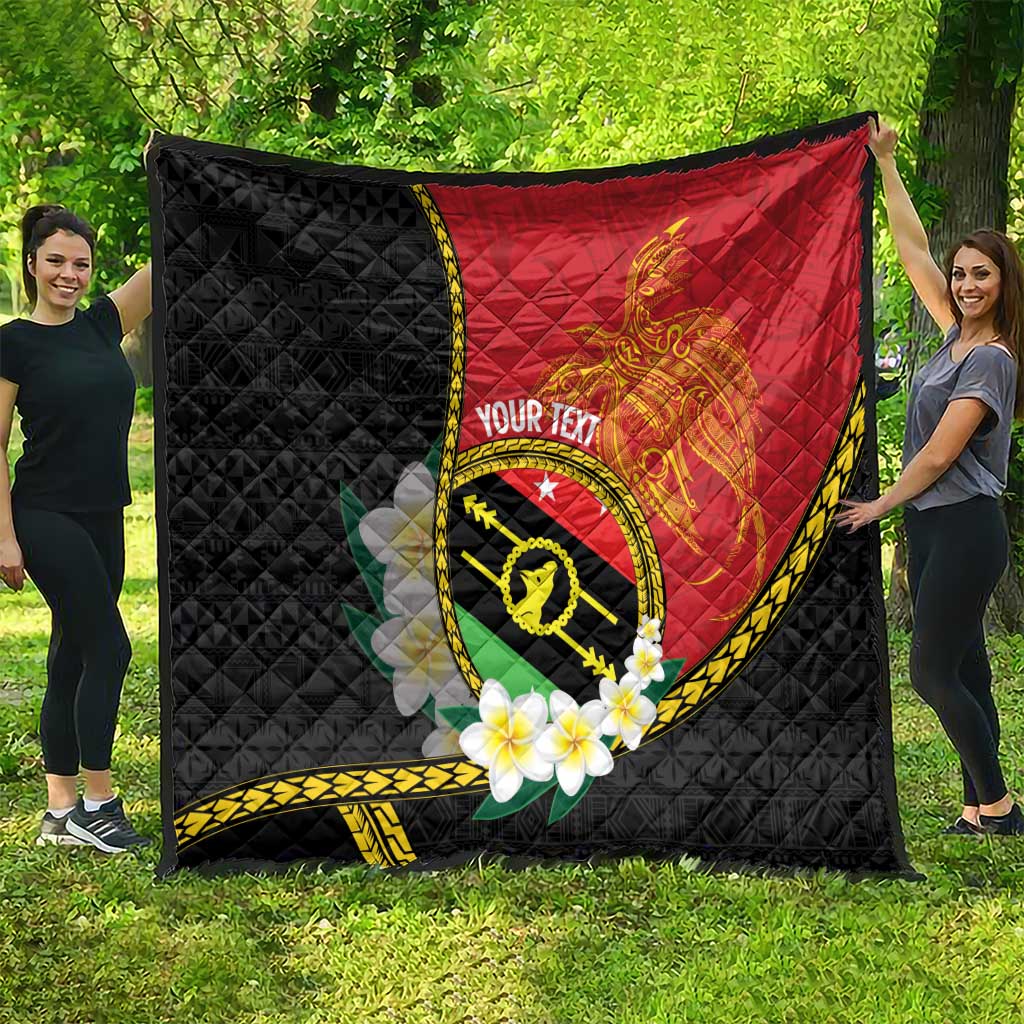 Personalised PNG Sauten Hailans Quilt Papua New Guinea Plumeria Melanesian Pattern - Polynesian Pride