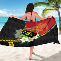 Personalised PNG Sauten Hailans Sarong Papua New Guinea Plumeria Melanesian Pattern - Polynesian Pride