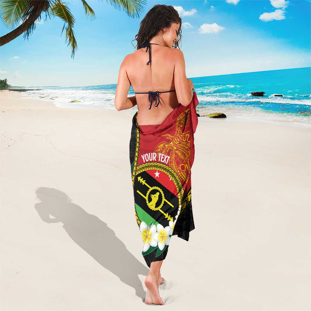 Personalised PNG Sauten Hailans Sarong Papua New Guinea Plumeria Melanesian Pattern - Polynesian Pride