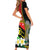 Personalised PNG Sauten Hailans Short Sleeve Bodycon Dress Papua New Guinea Plumeria Melanesian Pattern - Polynesian Pride