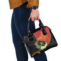 Personalised PNG Sauten Hailans Shoulder Handbag Papua New Guinea Plumeria Melanesian Pattern - Polynesian Pride