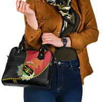 Personalised PNG Sauten Hailans Shoulder Handbag Papua New Guinea Plumeria Melanesian Pattern - Polynesian Pride