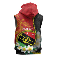 Personalised PNG Sauten Hailans Sleeveless Zip Hoodie Papua New Guinea Plumeria Melanesian Pattern LT14 - Polynesian Pride