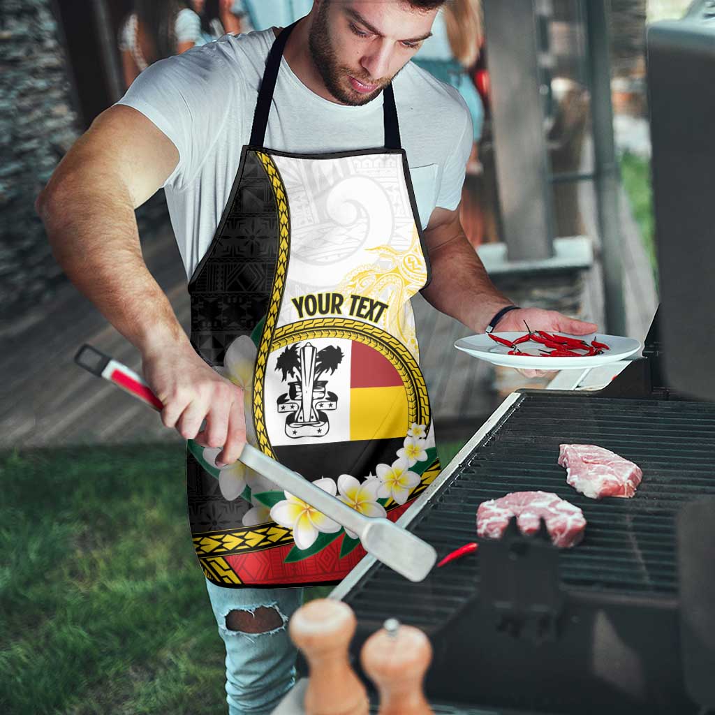 Personalised PNG Madang Provins Apron Papua New Guinea Plumeria Melanesian Pattern - Polynesian Pride