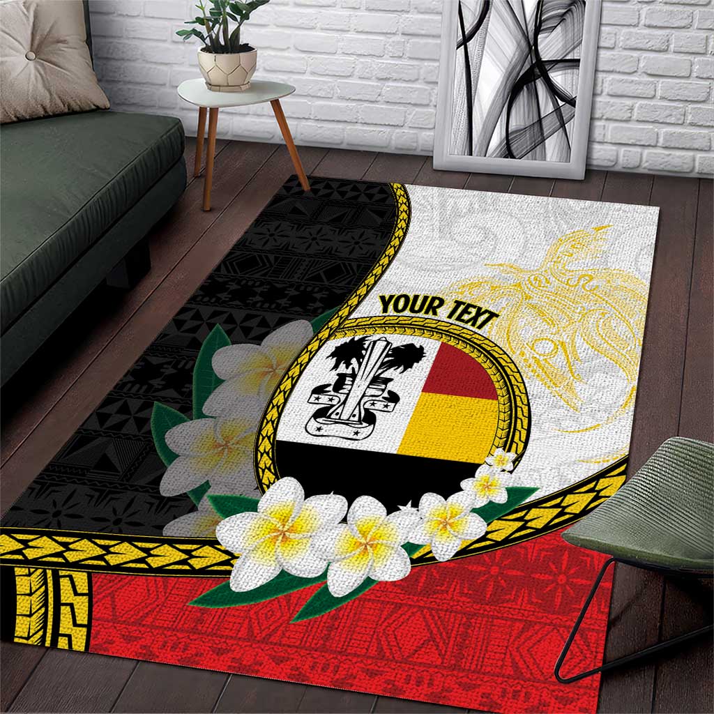 Personalised PNG Madang Provins Area Rug Papua New Guinea Plumeria Melanesian Pattern - Polynesian Pride
