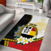 Personalised PNG Madang Provins Area Rug Papua New Guinea Plumeria Melanesian Pattern - Polynesian Pride