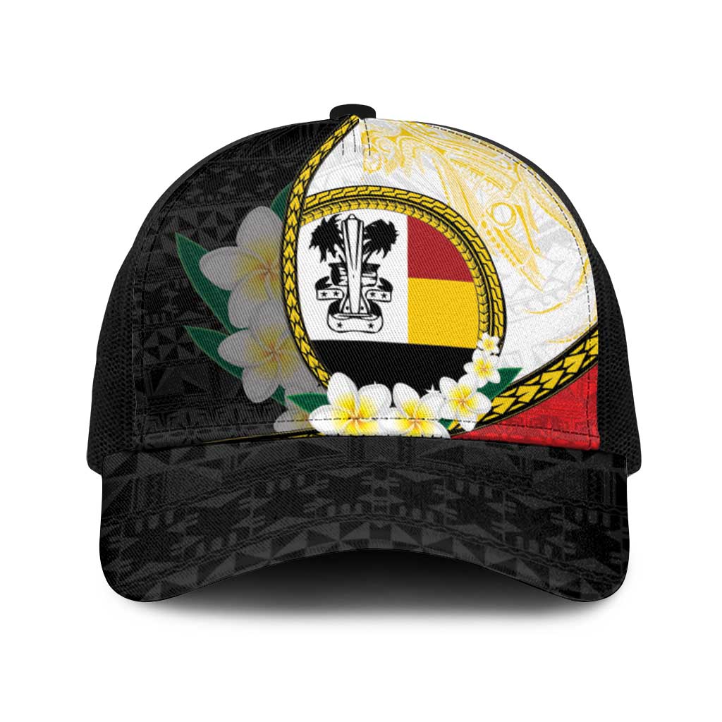 PNG Madang Provins Baseball Net Cap Papua New Guinea Plumeria Melanesian Pattern - Polynesian Pride