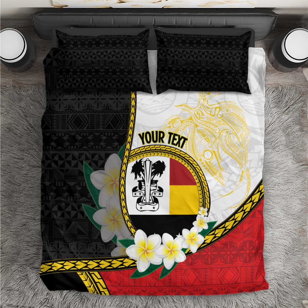 Personalised PNG Madang Provins Bedding Set Papua New Guinea Plumeria Melanesian Pattern - Polynesian Pride