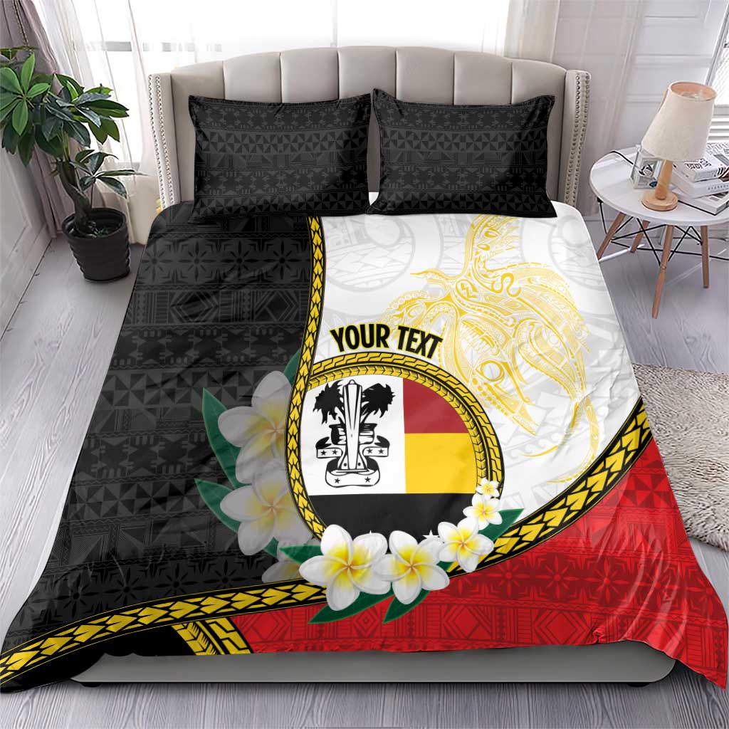 Personalised PNG Madang Provins Bedding Set Papua New Guinea Plumeria Melanesian Pattern - Polynesian Pride