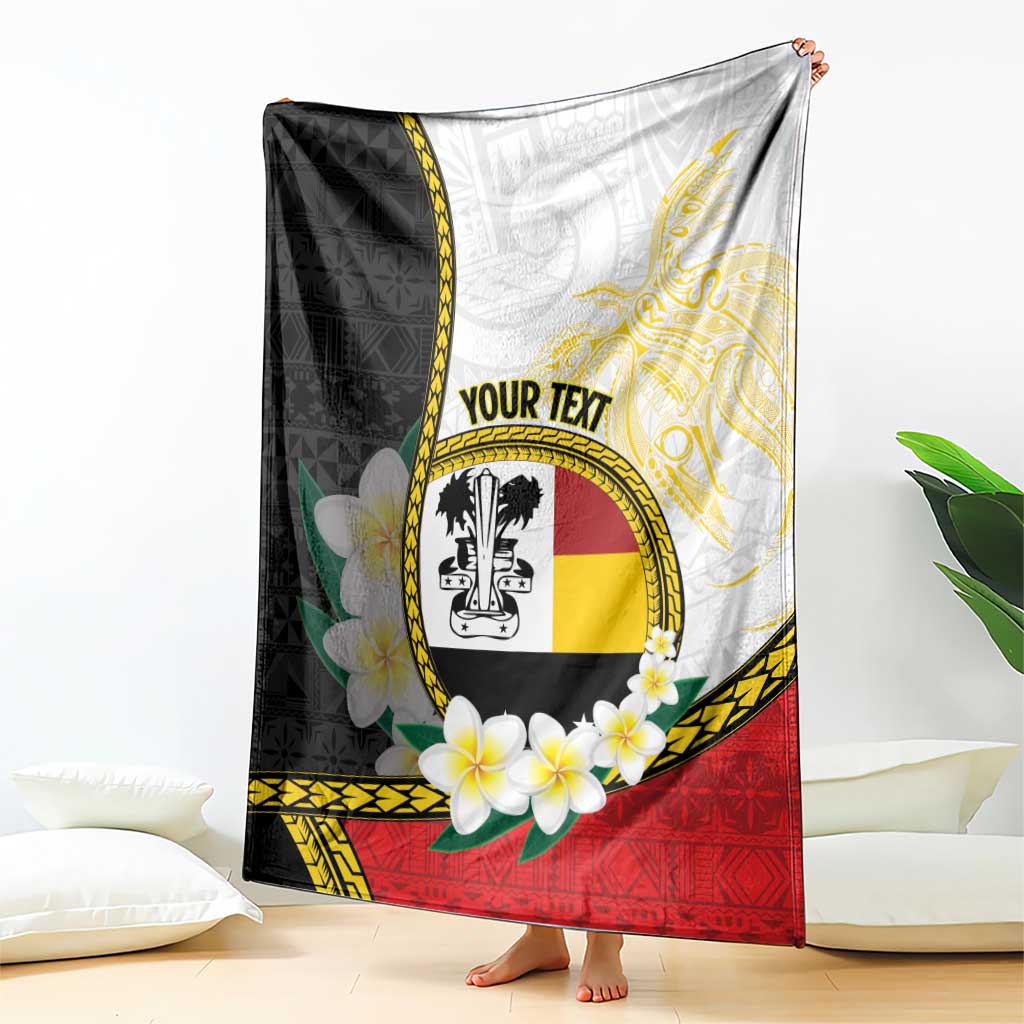 Personalised PNG Madang Provins Blanket Papua New Guinea Plumeria Melanesian Pattern - Polynesian Pride