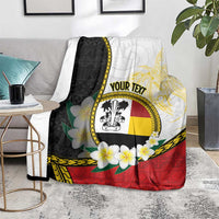 Personalised PNG Madang Provins Blanket Papua New Guinea Plumeria Melanesian Pattern - Polynesian Pride
