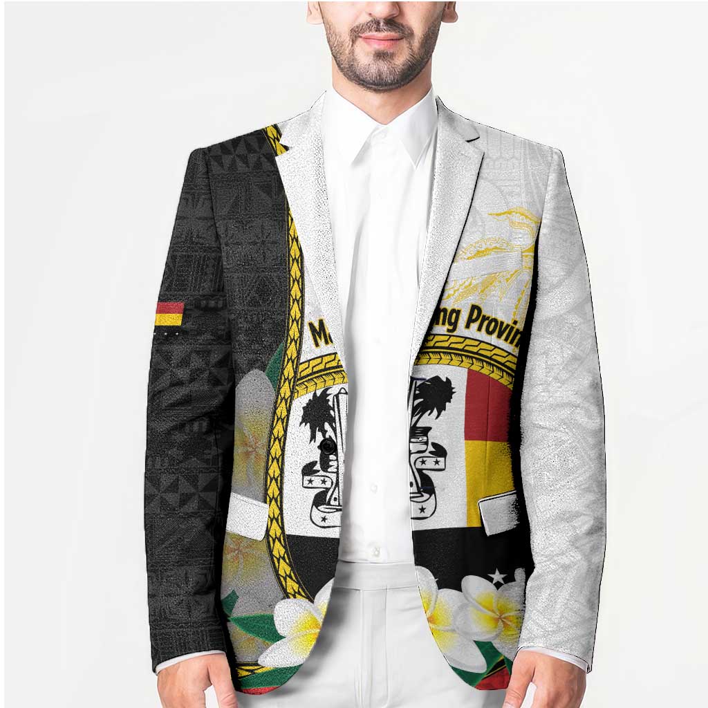 Personalised PNG Madang Provins Blazer Papua New Guinea Plumeria Melanesian Pattern - Polynesian Pride