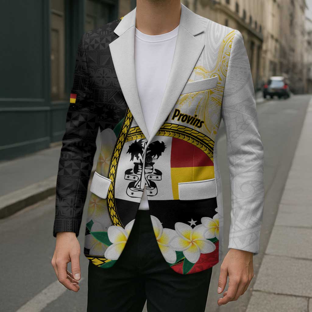 Personalised PNG Madang Provins Blazer Papua New Guinea Plumeria Melanesian Pattern - Polynesian Pride