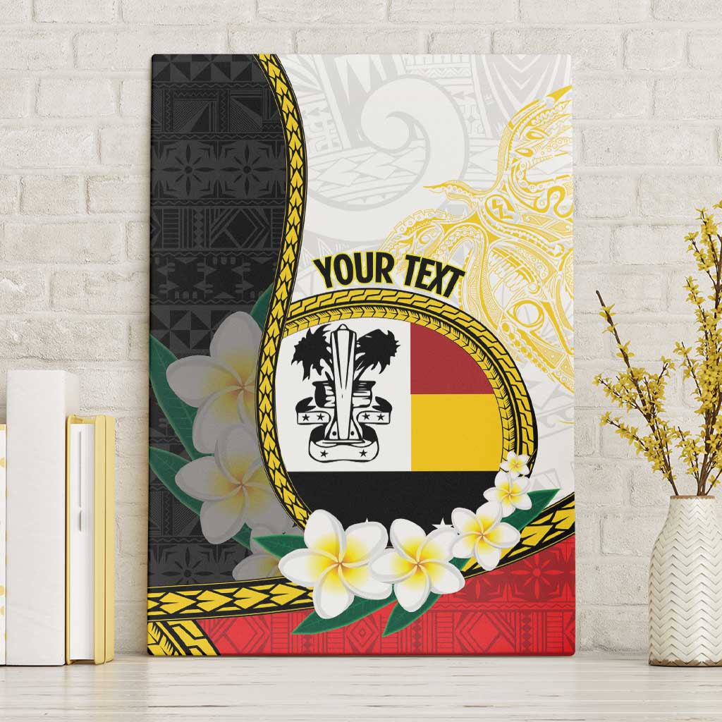 Personalised PNG Madang Provins Canvas Wall Art Papua New Guinea Plumeria Melanesian Pattern - Polynesian Pride