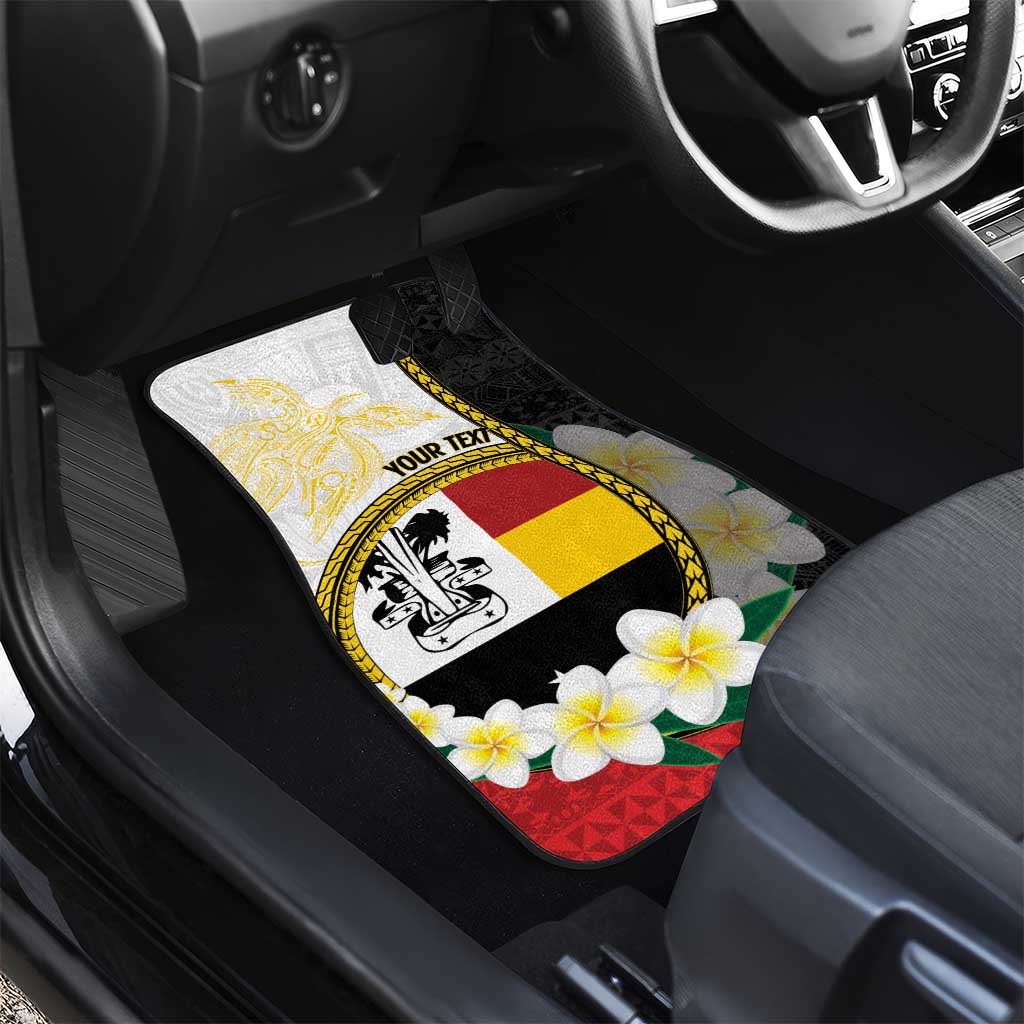 Personalised PNG Madang Provins Car Mats Papua New Guinea Plumeria Melanesian Pattern - Polynesian Pride