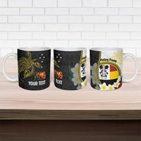 Personalised PNG Madang Provins Ceramic Mug Papua New Guinea Plumeria Melanesian Pattern - Polynesian Pride