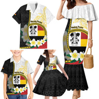 Personalised PNG Madang Provins Family Matching Mermaid Dress and Hawaiian Shirt Papua New Guinea Plumeria Melanesian Pattern - Polynesian Pride