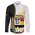 Personalised PNG Madang Provins Family Matching Off The Shoulder Long Sleeve Dress and Hawaiian Shirt Papua New Guinea Plumeria Melanesian Pattern - Polynesian Pride