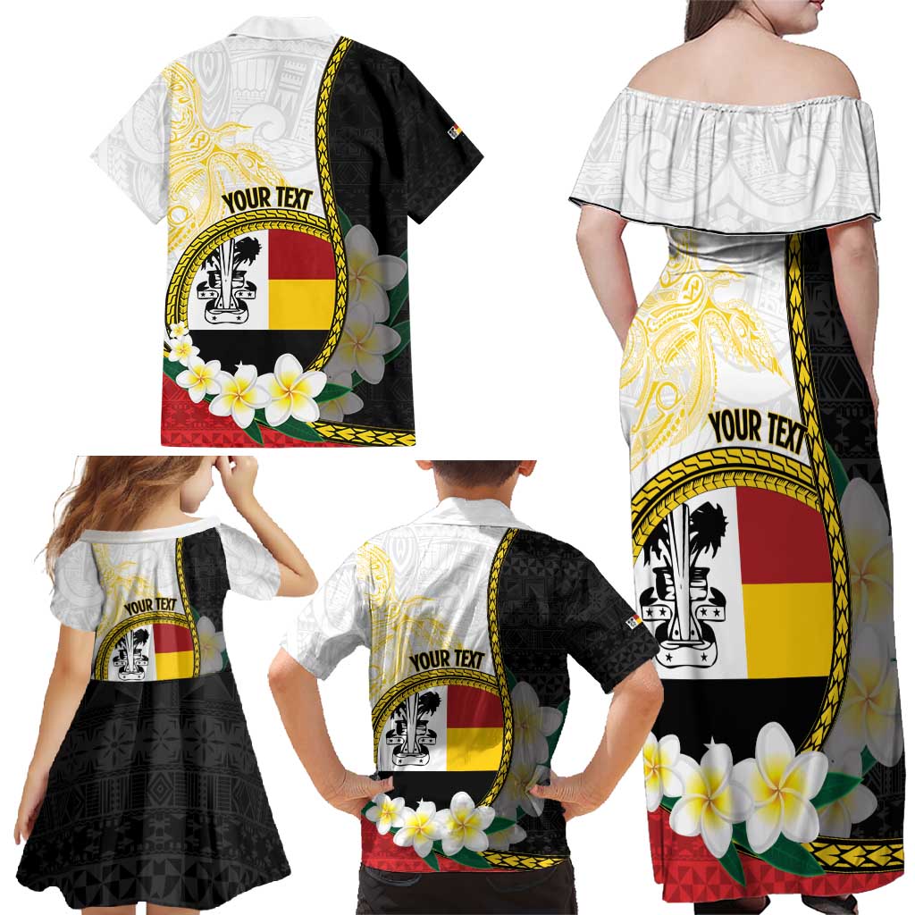Personalised PNG Madang Provins Family Matching Off Shoulder Maxi Dress and Hawaiian Shirt Papua New Guinea Plumeria Melanesian Pattern - Polynesian Pride