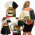 Personalised PNG Madang Provins Family Matching Off Shoulder Short Dress and Hawaiian Shirt Papua New Guinea Plumeria Melanesian Pattern - Polynesian Pride
