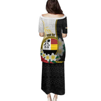 Personalised PNG Madang Provins Family Matching Puletasi and Hawaiian Shirt Papua New Guinea Plumeria Melanesian Pattern - Polynesian Pride