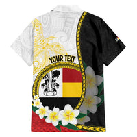 Personalised PNG Madang Provins Family Matching Short Sleeve Bodycon Dress and Hawaiian Shirt Papua New Guinea Plumeria Melanesian Pattern - Polynesian Pride