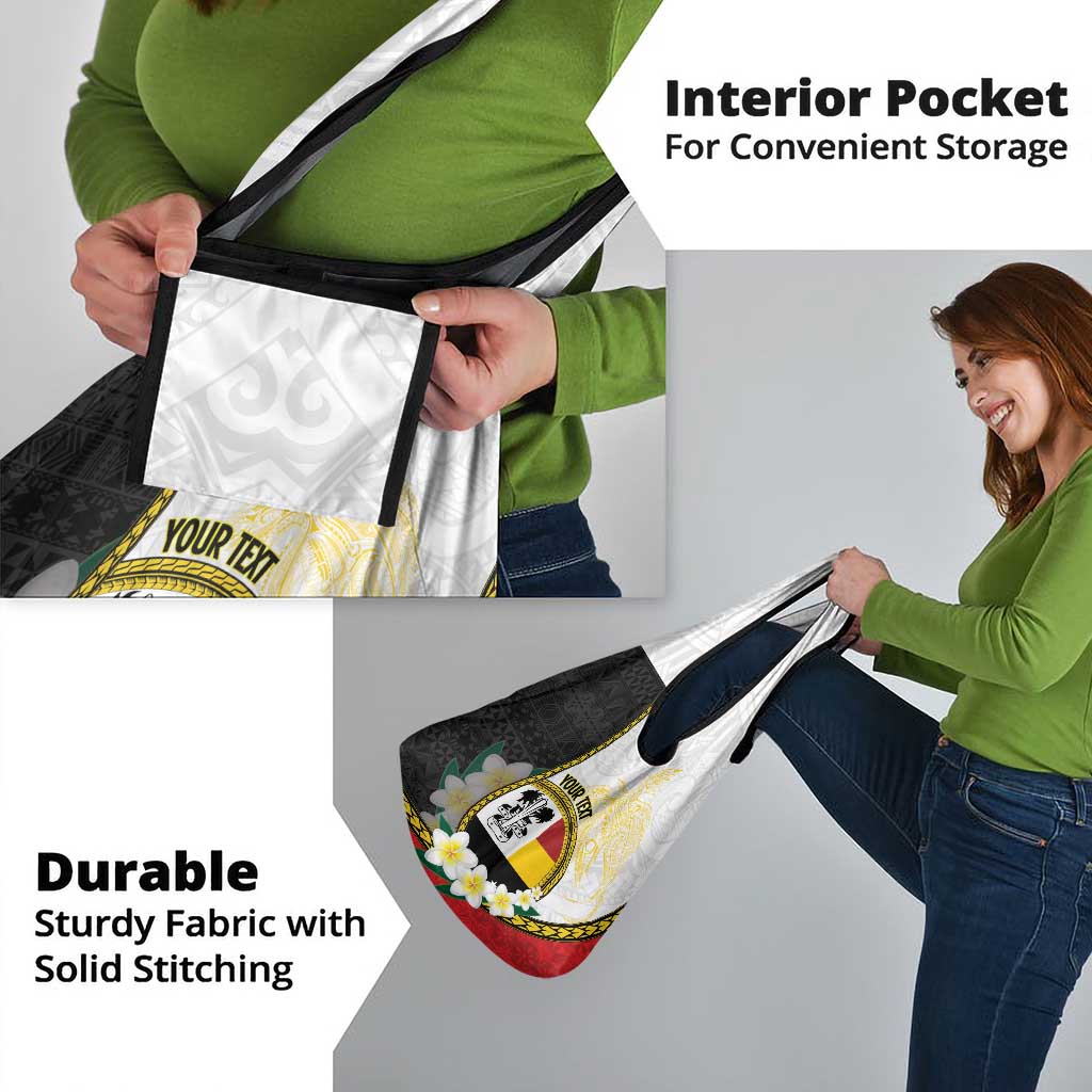 Personalised PNG Madang Provins Grocery Bag Papua New Guinea Plumeria Melanesian Pattern - Polynesian Pride