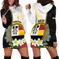 Personalised PNG Madang Provins Hoodie Dress Papua New Guinea Plumeria Melanesian Pattern - Polynesian Pride