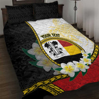 Personalised PNG Madang Provins Quilt Bed Set Papua New Guinea Plumeria Melanesian Pattern - Polynesian Pride