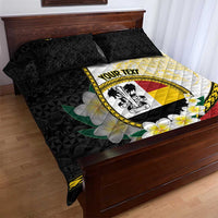 Personalised PNG Madang Provins Quilt Bed Set Papua New Guinea Plumeria Melanesian Pattern - Polynesian Pride