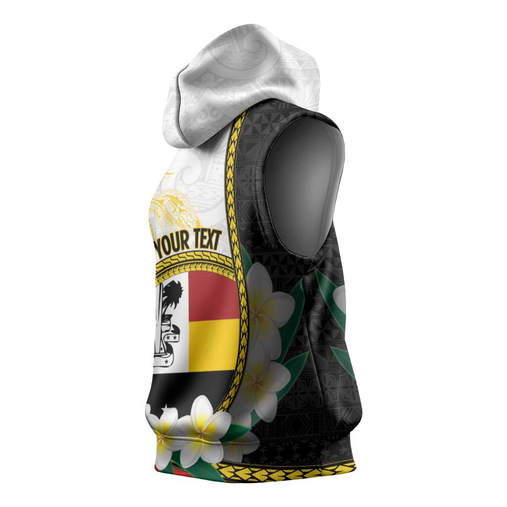 Personalised PNG Madang Provins Sleeveless Hoodie Papua New Guinea Plumeria Melanesian Pattern - Polynesian Pride