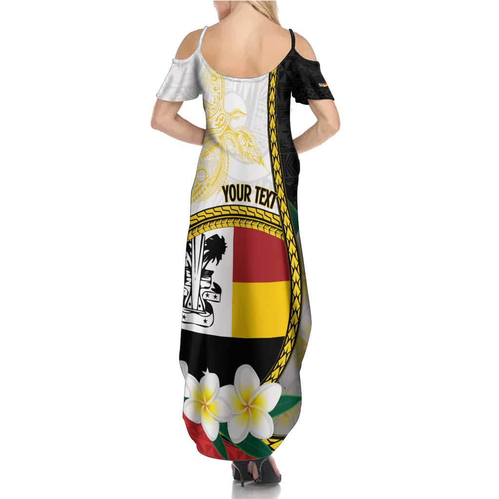 Personalised PNG Madang Provins Summer Maxi Dress Papua New Guinea Plumeria Melanesian Pattern - Polynesian Pride