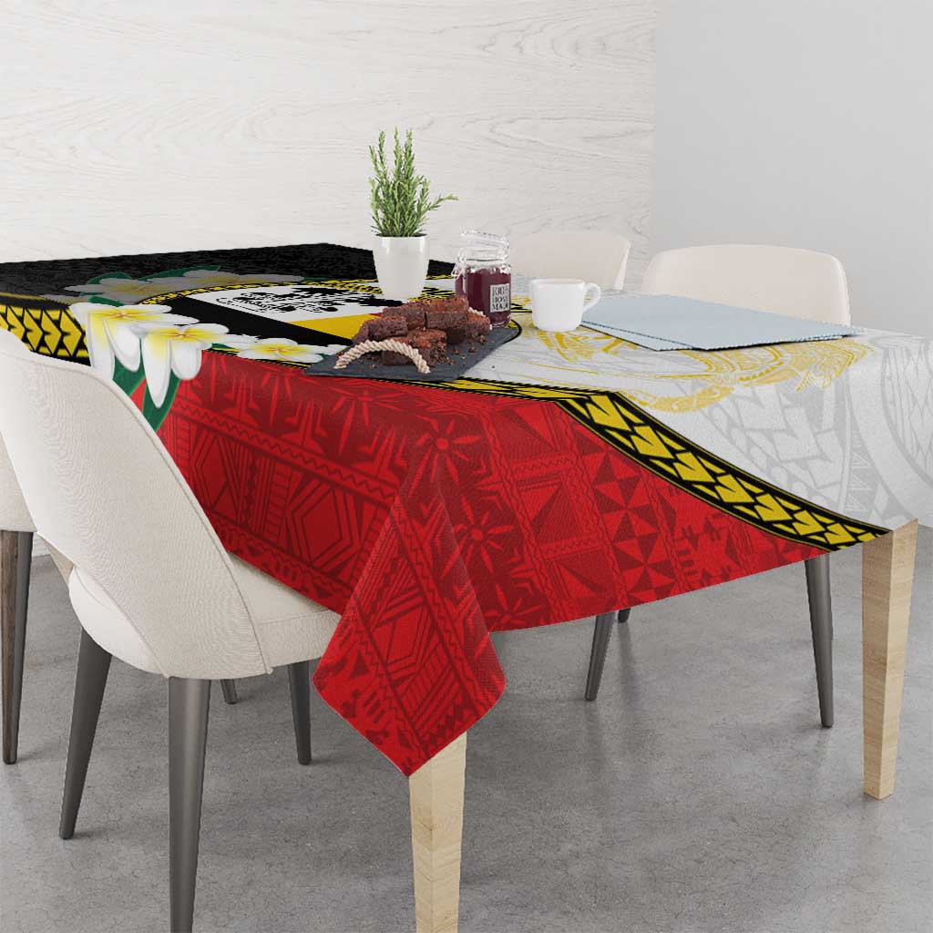 Personalised PNG Madang Provins Tablecloth Papua New Guinea Plumeria Melanesian Pattern - Polynesian Pride