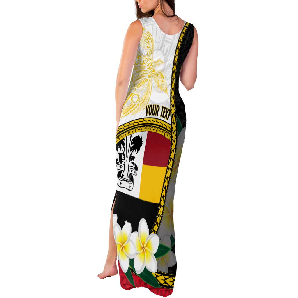 Personalised PNG Madang Provins Tank Maxi Dress Papua New Guinea Plumeria Melanesian Pattern - Polynesian Pride