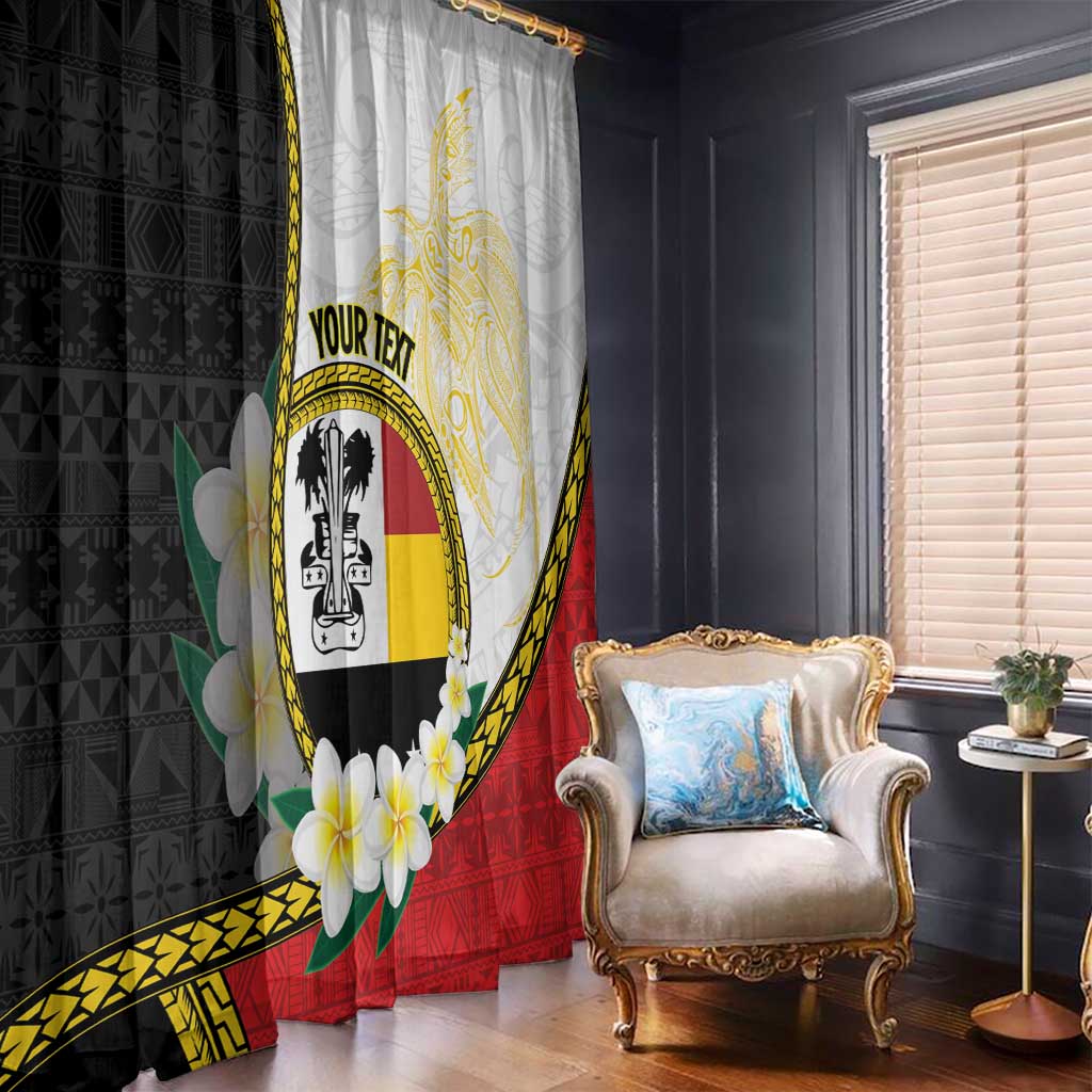 Personalised PNG Madang Provins Window Curtain Papua New Guinea Plumeria Melanesian Pattern - Polynesian Pride