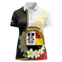 Personalised PNG Madang Provins Women Polo Shirt Papua New Guinea Plumeria Melanesian Pattern - Polynesian Pride