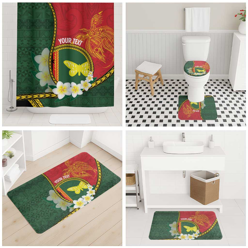 Personalised PNG Oro Provins Bathroom Set Papua New Guinea Plumeria Melanesian Pattern - Polynesian Pride