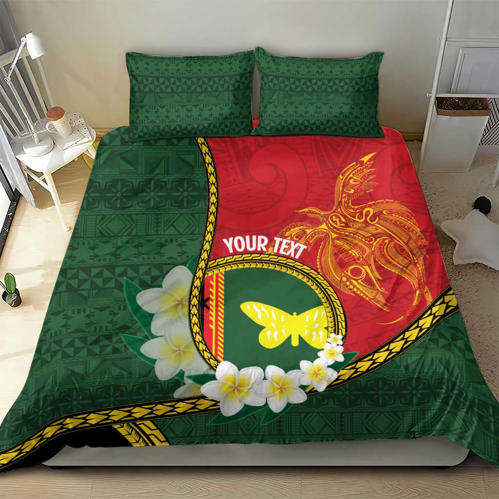 Personalised PNG Oro Provins Bedding Set Papua New Guinea Plumeria Melanesian Pattern - Polynesian Pride