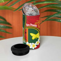 Personalised PNG Oro Provins 4 in 1 Can Cooler Tumbler Papua New Guinea Plumeria Melanesian Pattern - Polynesian Pride