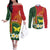 Personalised PNG Oro Provins Couples Matching Off The Shoulder Long Sleeve Dress and Long Sleeve Button Shirt Papua New Guinea Plumeria Melanesian Pattern - Polynesian Pride
