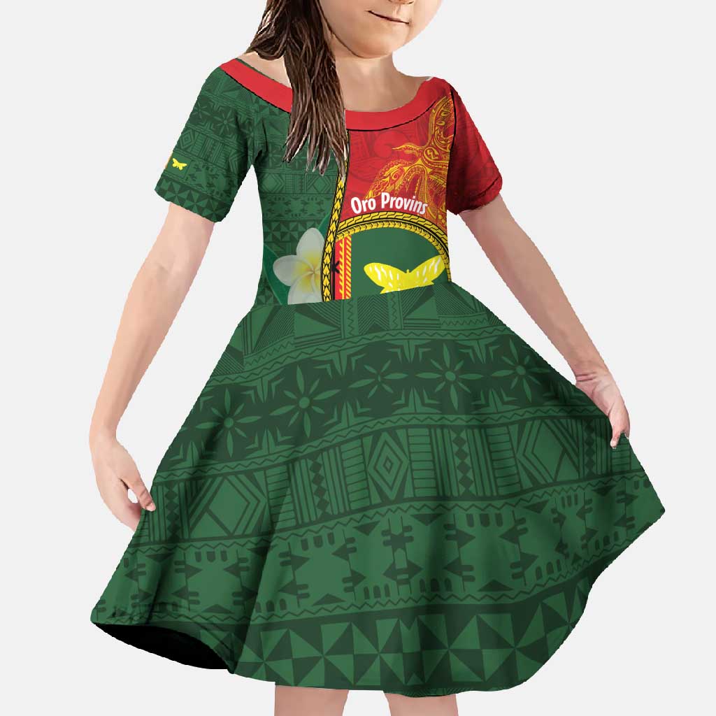 Personalised PNG Oro Provins Family Matching Short Sleeve Bodycon Dress and Hawaiian Shirt Papua New Guinea Plumeria Melanesian Pattern - Polynesian Pride