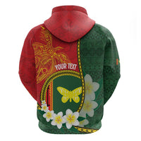Personalised PNG Oro Provins Hoodie Papua New Guinea Plumeria Melanesian Pattern - Polynesian Pride