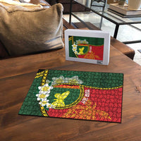 Personalised PNG Oro Provins Puzzle Papua New Guinea Plumeria Melanesian Pattern - Polynesian Pride