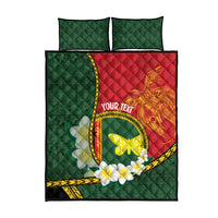 Personalised PNG Oro Provins Quilt Bed Set Papua New Guinea Plumeria Melanesian Pattern - Polynesian Pride