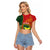 Personalised PNG Oro Provins Raglan Cropped T Shirt Papua New Guinea Plumeria Melanesian Pattern - Polynesian Pride